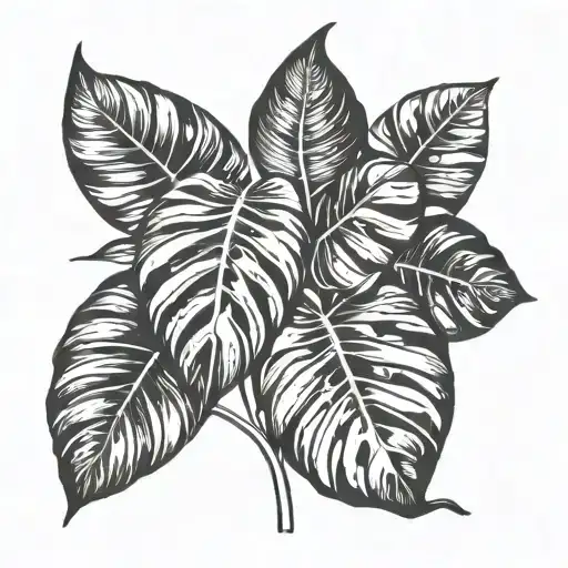 monstera leaf intertwined tattoo design idea