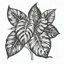 monstera leaf intertwined tattoo design idea