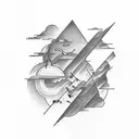 thunderstorm with two clocks with the names Emma and Nolan  tattoo design idea