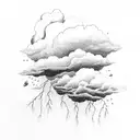 large thunderstorm with lightning  tattoo design idea