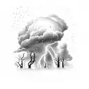 large thunderstorm with lightning  tattoo design idea