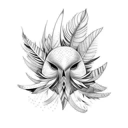 birds and feathers  tattoo design idea