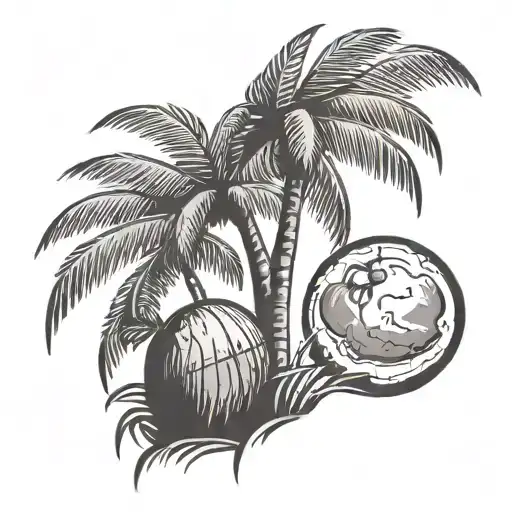 coconut tree tattoo design idea