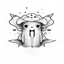 cute ghost holding lightsaber  tattoo design idea