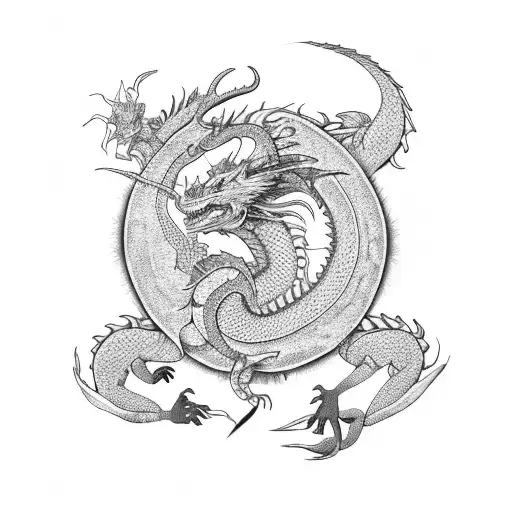 dragon with capricorn aires leo cancer scorpio zodiac symbols tattoo design idea