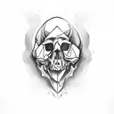 dagger penetrating a skull tattoo design idea