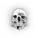 dagger penetrating a skull tattoo design idea