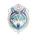 half bear half wolf tattoo design idea