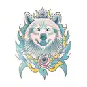 half bear half wolf tattoo design idea