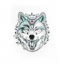 half bear half wolf tattoo design idea