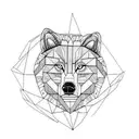 half bear half wolf tattoo design idea