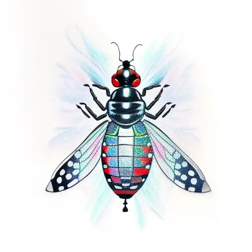  firefly and ladybug tattoo design idea
