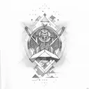 Joshua 1:9 with space tattoo design idea