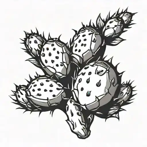 Prickly pear  tattoo design idea