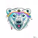 wild polar bear  tattoo design idea