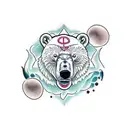 wild polar bear  tattoo design idea
