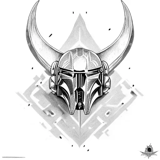 Mandalorian mythosaur skull tattoo design idea