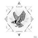 philippine eagle inside a triangle tattoo design idea