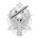 An intricate design combining elements of a cross and a quill pen to represent your role as a pastor and master of words tattoo design idea