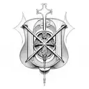 An intricate design combining elements of a cross and a quill pen to represent your role as a pastor and master of words tattoo design idea