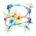 eyeglasses with flowers ontop manly  tattoo design idea