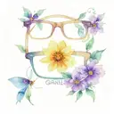 eyeglasses with flowers ontop manly  tattoo design idea