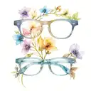 eyeglasses with flowers ontop manly  tattoo design idea