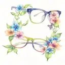eyeglasses with flowers ontop manly  tattoo design idea