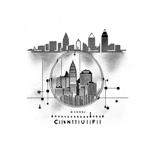 Cincinnati skyline with 513 included in the building  tattoo design idea