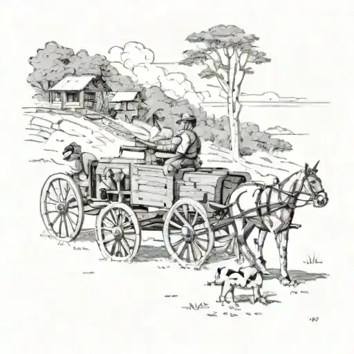 mule and cannon shooting tattoo design idea