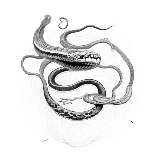 snake black mamba in honor of Kobe Bryant  tattoo design idea