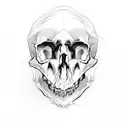 bear skull on fire tattoo design idea