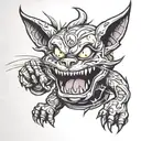 cat monster  tattoo design idea