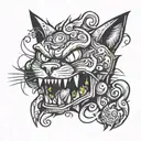 cat monster  tattoo design idea