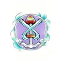 mushroom anchor tattoo design idea