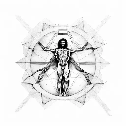 vitruvian man nowdays tattoo design idea