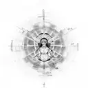 contemporary vitruvian man tattoo design idea