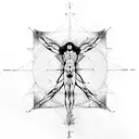 contemporary vitruvian man tattoo design idea