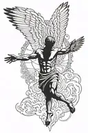 icarus flying tattoo design idea