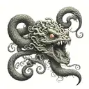 A Medusa snake head tattoo with a dark and eerie twist inspired by horror movies tattoo design idea