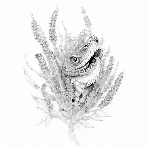 Lavender belladonna raptor tattoo design idea