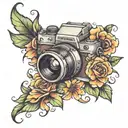 camera tattoo design idea