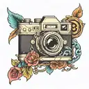 camera tattoo design idea