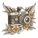 camera tattoo design idea