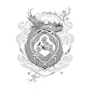 tattoo beginning with a heart and a sakura on the chest going over to a koifish and a dragon over the shoulder, triceps  tattoo design idea