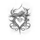 tattoo beginning with a heart and a sakura on the chest going over to a koifish and a dragon over the shoulder, triceps  tattoo design idea