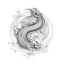 tattoo beginning with a heart and a sakura on the chest going over to a koifish and a dragon over the shoulder, triceps  tattoo design idea