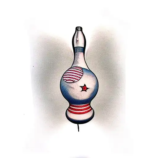 bowling pin tattoo design idea