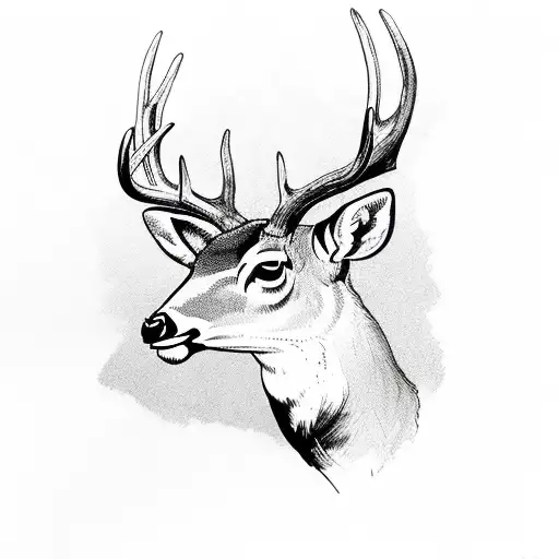 Deer Tattoo design by hetnen -- Fur Affinity [dot] net