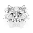 cats with lines abstract tattoo design idea